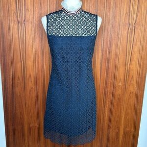 Sandro guipure lace dress FR38 US6 navy NWT